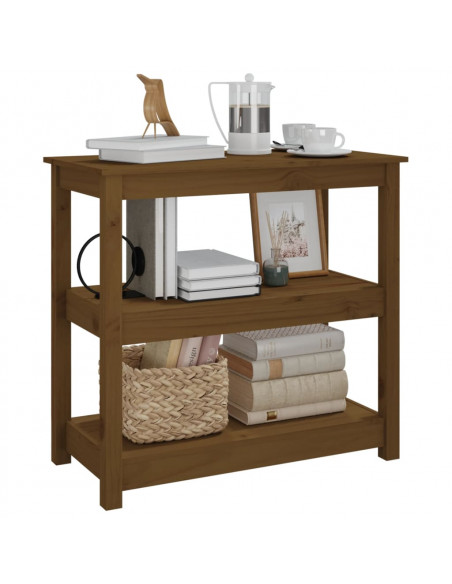 Tavolo Consolle Miele 80x40x74 cm in Legno Massello di Pino
