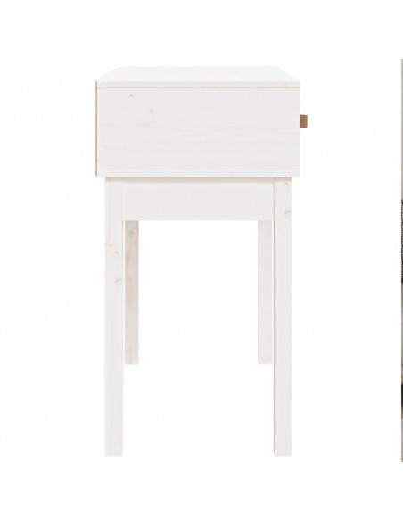 Tavolo Consolle Bianco 76,5x40x75 cm in Legno Massello di Pino