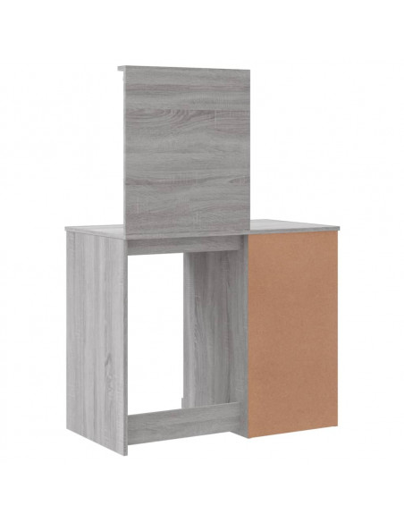 Toeletta con Luci LED Grigio Sonoma 90x42x132,5 cm