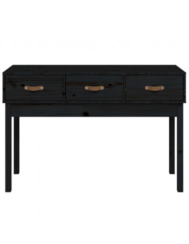 Tavolo Consolle Nero 114x40x75 cm in Legno Massello di Pino