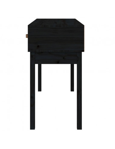 Tavolo Consolle Nero 114x40x75 cm in Legno Massello di Pino