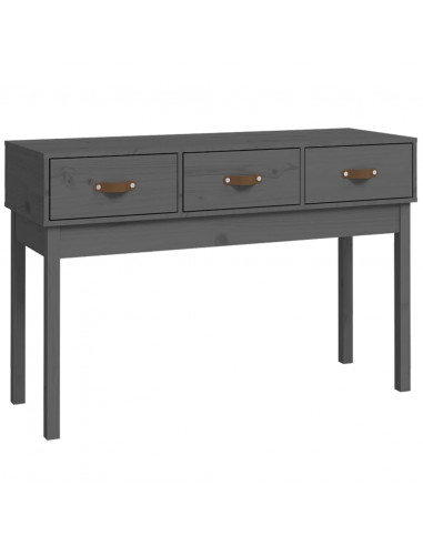 Tavolo Consolle Grigio 114x40x75 cm in Legno Massello di Pino
