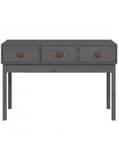 Tavolo Consolle Grigio 114x40x75 cm in Legno Massello di Pino