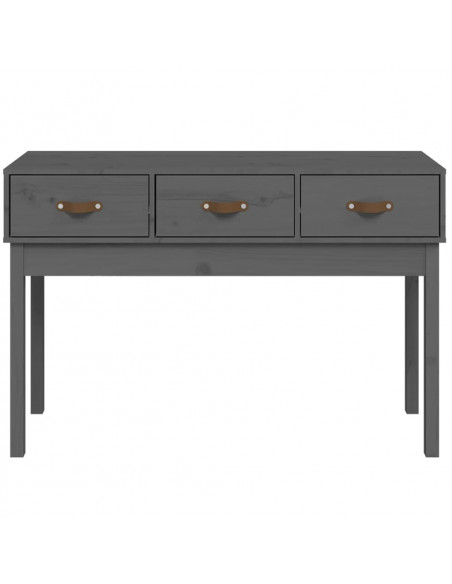 Tavolo Consolle Grigio 114x40x75 cm in Legno Massello di Pino