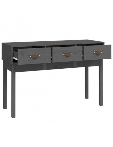 Tavolo Consolle Grigio 114x40x75 cm in Legno Massello di Pino