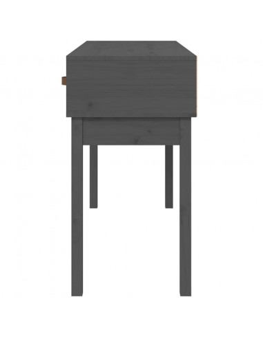 Tavolo Consolle Grigio 114x40x75 cm in Legno Massello di Pino