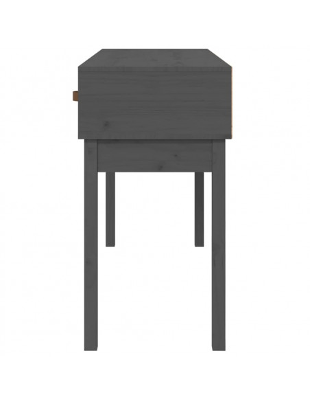Tavolo Consolle Grigio 114x40x75 cm in Legno Massello di Pino