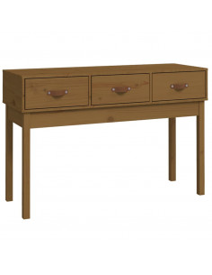 Tavolo Consolle Miele 114x40x75 cm in Legno Massello di Pino 2