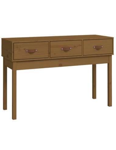 Tavolo Consolle Miele 114x40x75 cm in Legno Massello di Pino