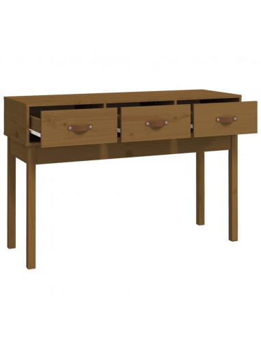 Tavolo Consolle Miele 114x40x75 cm in Legno Massello di Pino