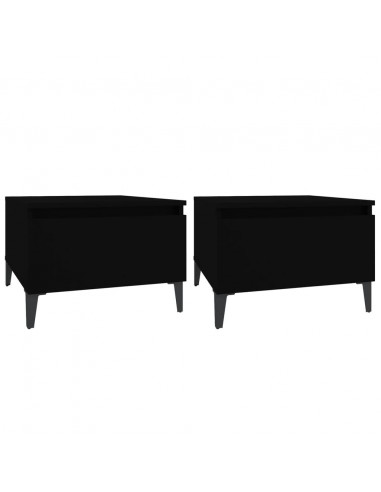 Tavolini 2pz Neri 50x46x35 cm in Legno Multistrato
