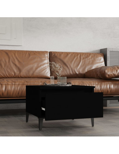Tavolini 2pz Neri 50x46x35 cm in Legno Multistrato