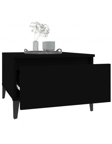 Tavolini 2pz Neri 50x46x35 cm in Legno Multistrato