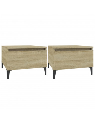 Tavolini 2pz Rovere Sonoma 50x46x35 cm in Legno Multistrato