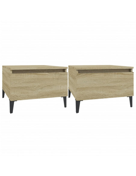 Tavolini 2pz Rovere Sonoma 50x46x35 cm in Legno Multistrato