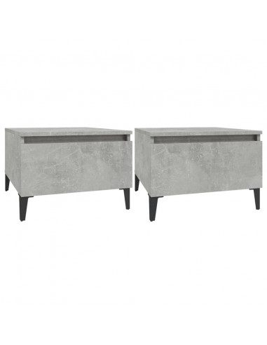 Tavolini 2pz Grigio Cemento 50x46x35 cm in Legno Multistrato