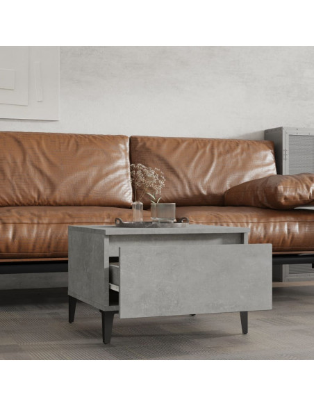 Tavolini 2pz Grigio Cemento 50x46x35 cm in Legno Multistrato