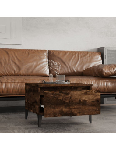 Tavolini 2pz Rovere Fumo 50x46x35 cm in Legno Multistrato