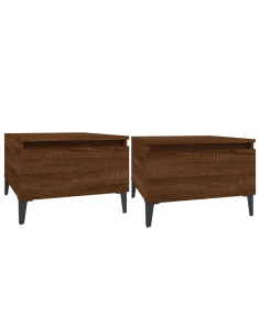 Tavolini 2pz Rovere Marrone 50x46x35cm in Legno Multistrato 2