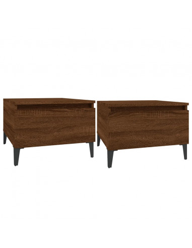 Tavolini 2pz Rovere Marrone 50x46x35cm in Legno Multistrato