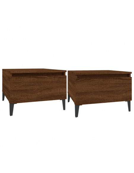 Tavolini 2pz Rovere Marrone 50x46x35cm in Legno Multistrato