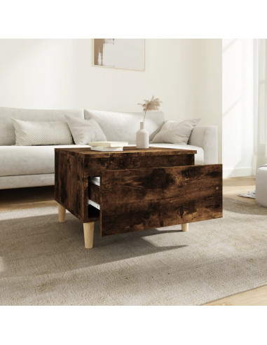 Tavolino da Salotto Rovere Fumo 50x46x35cm in Legno Multistrato
