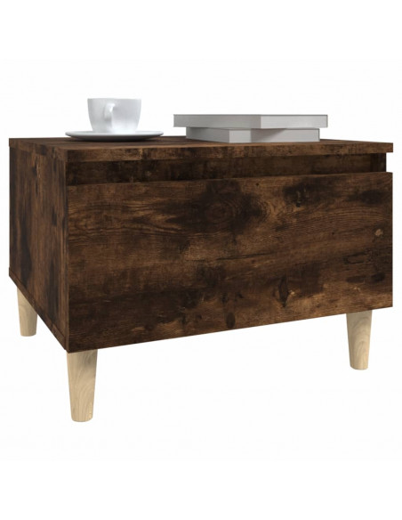 Tavolino da Salotto Rovere Fumo 50x46x35cm in Legno Multistrato