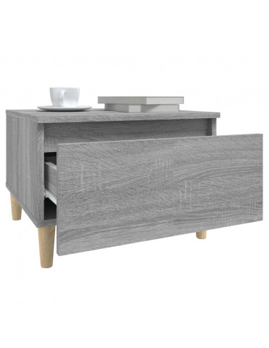 Tavolino Grigio Sonoma 50x46x35 cm in Legno Multistrato