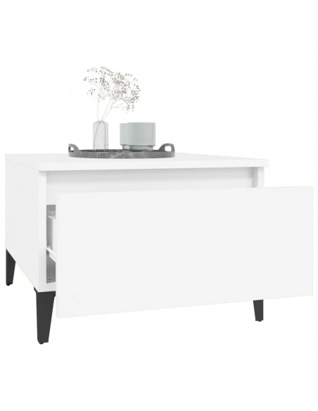 Tavolino Bianco 50x46x35 cm in Legno Multistrato