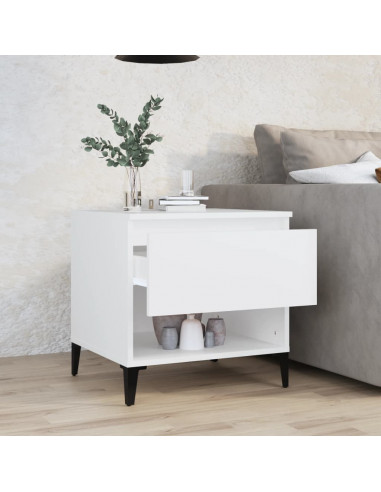 Tavolino Bianco 50x46x50 cm in Legno Multistrato