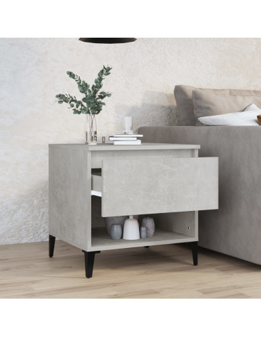 Tavolino Grigio Cemento 50x46x50 cm in Legno Multistrato