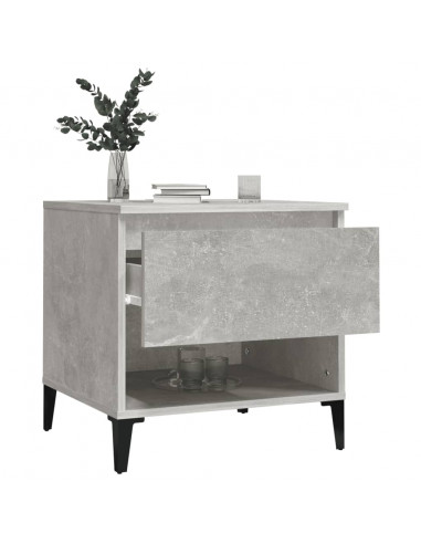 Tavolino Grigio Cemento 50x46x50 cm in Legno Multistrato