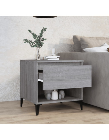 Tavolino Grigio Sonoma 50x46x50 cm in Legno Multistrato