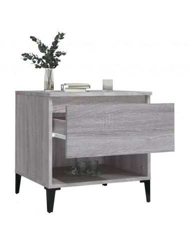 Tavolino Grigio Sonoma 50x46x50 cm in Legno Multistrato