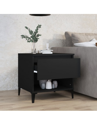 Tavolino Nero 50x46x50 cm in Legno Multistrato