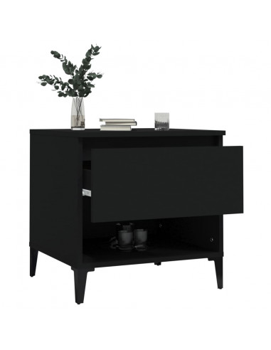 Tavolino Nero 50x46x50 cm in Legno Multistrato