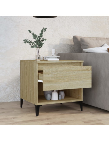 Tavolino Rovere Sonoma 50x46x50 cm in Legno Multistrato