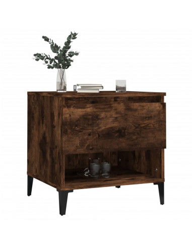 Tavolino da Salotto Rovere Fumo 50x46x50cm in Legno Multistrato