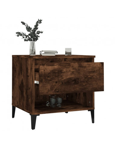 Tavolino da Salotto Rovere Fumo 50x46x50cm in Legno Multistrato