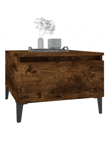 Tavolino da Salotto Rovere Fumo 50x46x35cm in Legno Multistrato