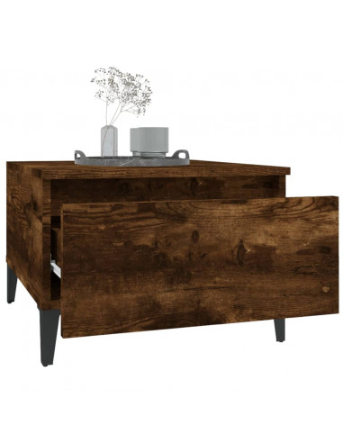 Tavolino da Salotto Rovere Fumo 50x46x35cm in Legno Multistrato