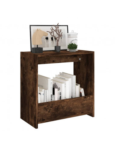 Tavolino Rovere Fumo 50x26x50 cm in Legno Multistrato