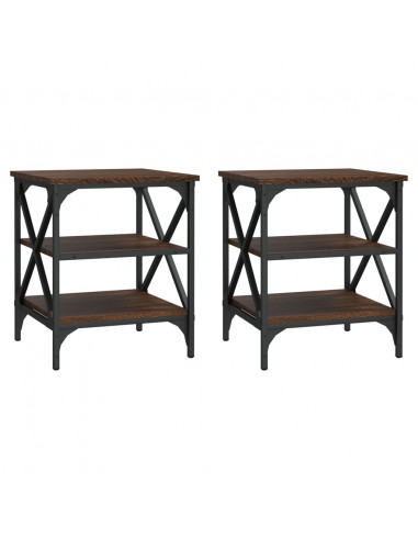 Tavolini 2 pz Rovere Marrone 40x42x50 cm in Legno Multistrato