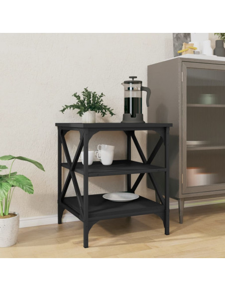 Tavolino Nero 40x42x50 cm in Legno Multistrato