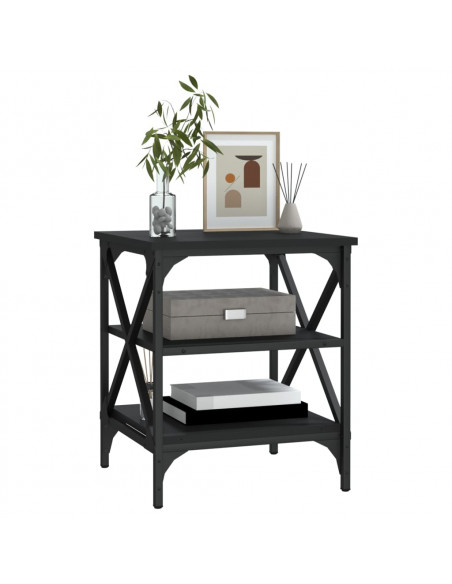 Tavolino Nero 40x42x50 cm in Legno Multistrato