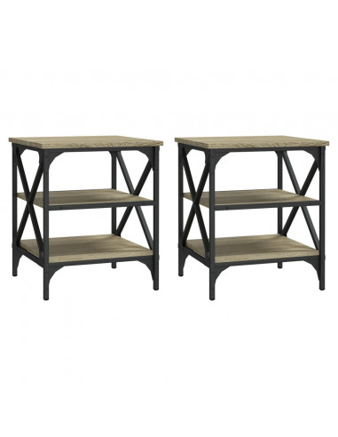 Tavolini 2 pz Rovere Sonoma 40x42x50 cm in Legno Multistrato