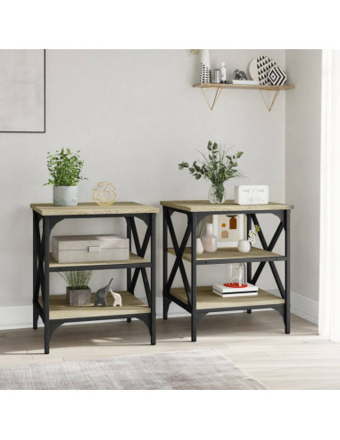 Tavolini 2 pz Rovere Sonoma 40x42x50 cm in Legno Multistrato