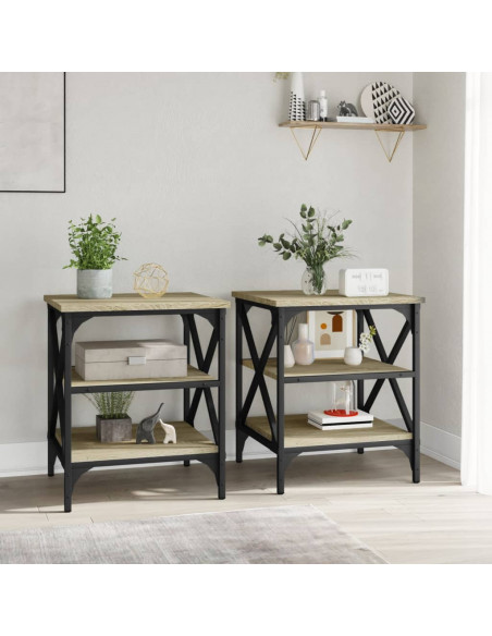 Tavolini 2 pz Rovere Sonoma 40x42x50 cm in Legno Multistrato