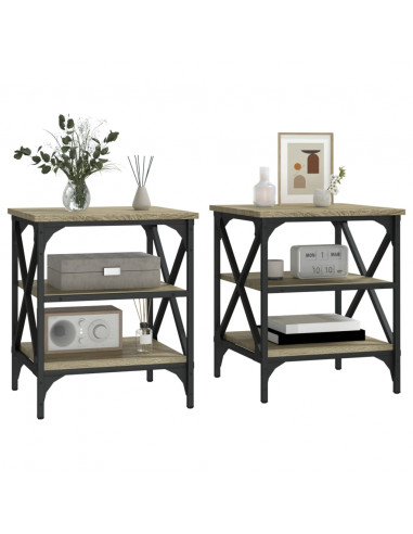 Tavolini 2 pz Rovere Sonoma 40x42x50 cm in Legno Multistrato