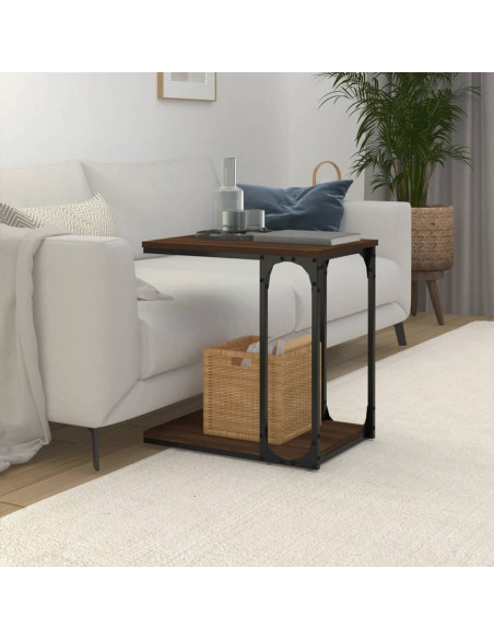 Tavolino Rovere Marrone 50x35x52 cm in Legno Multistrato